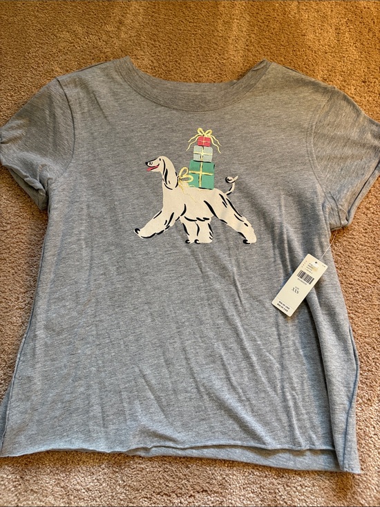 Mauve Tops - Mauve Grey Short-Sleeve Tee with Playful Dog & Gift Graphic